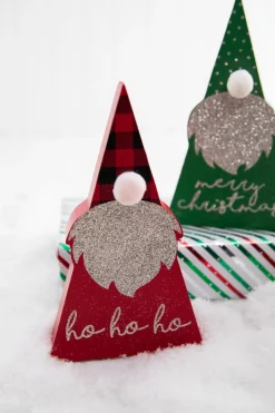 Outlet 6.5" Wood Holiday Gnome Christmas Accents