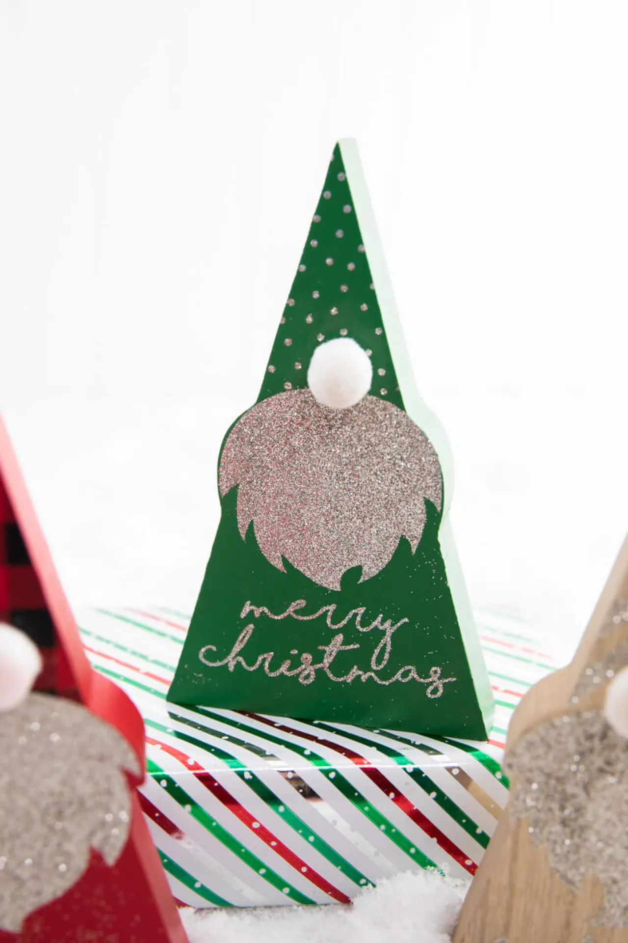 Outlet 6.5" Wood Holiday Gnome Christmas Accents