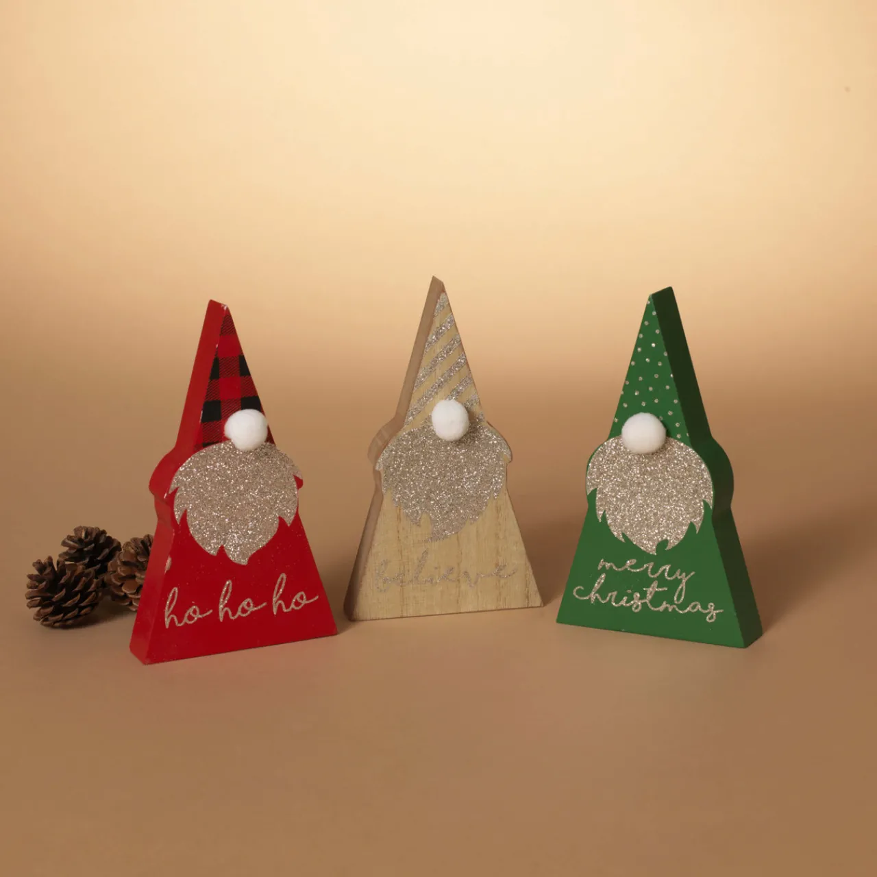 Outlet 6.5" Wood Holiday Gnome Christmas Accents