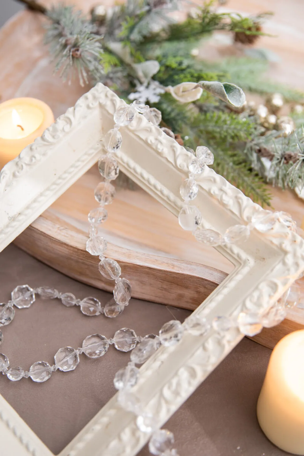 New 48” Acrylic Crystal Clear Bead Garland Christmas Accents