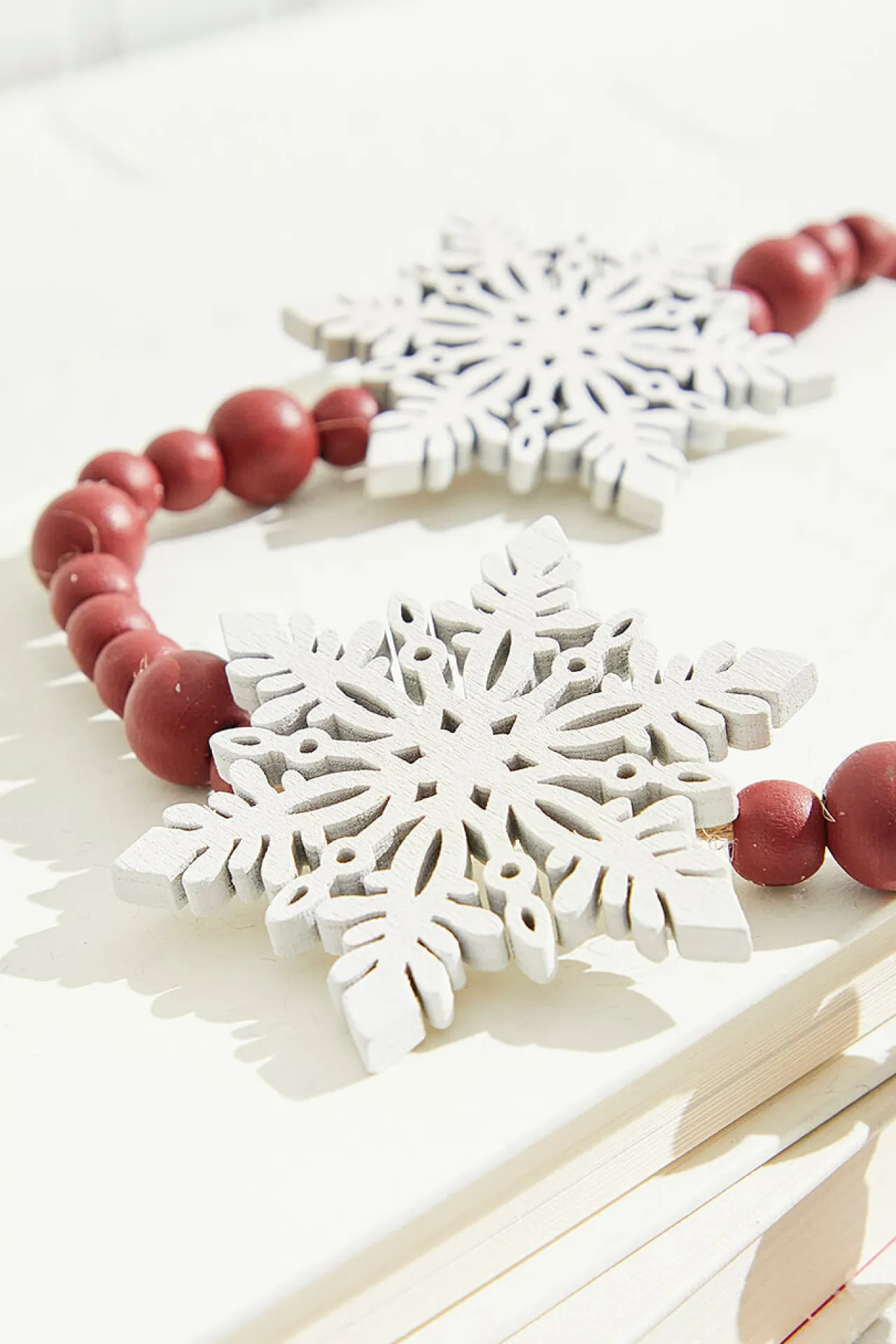 Flash Sale 48" Beaded Snowflake Garland Christmas Garlands