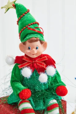 Best 11" Bendable Elf With PomPom Ornament Christmas Accents