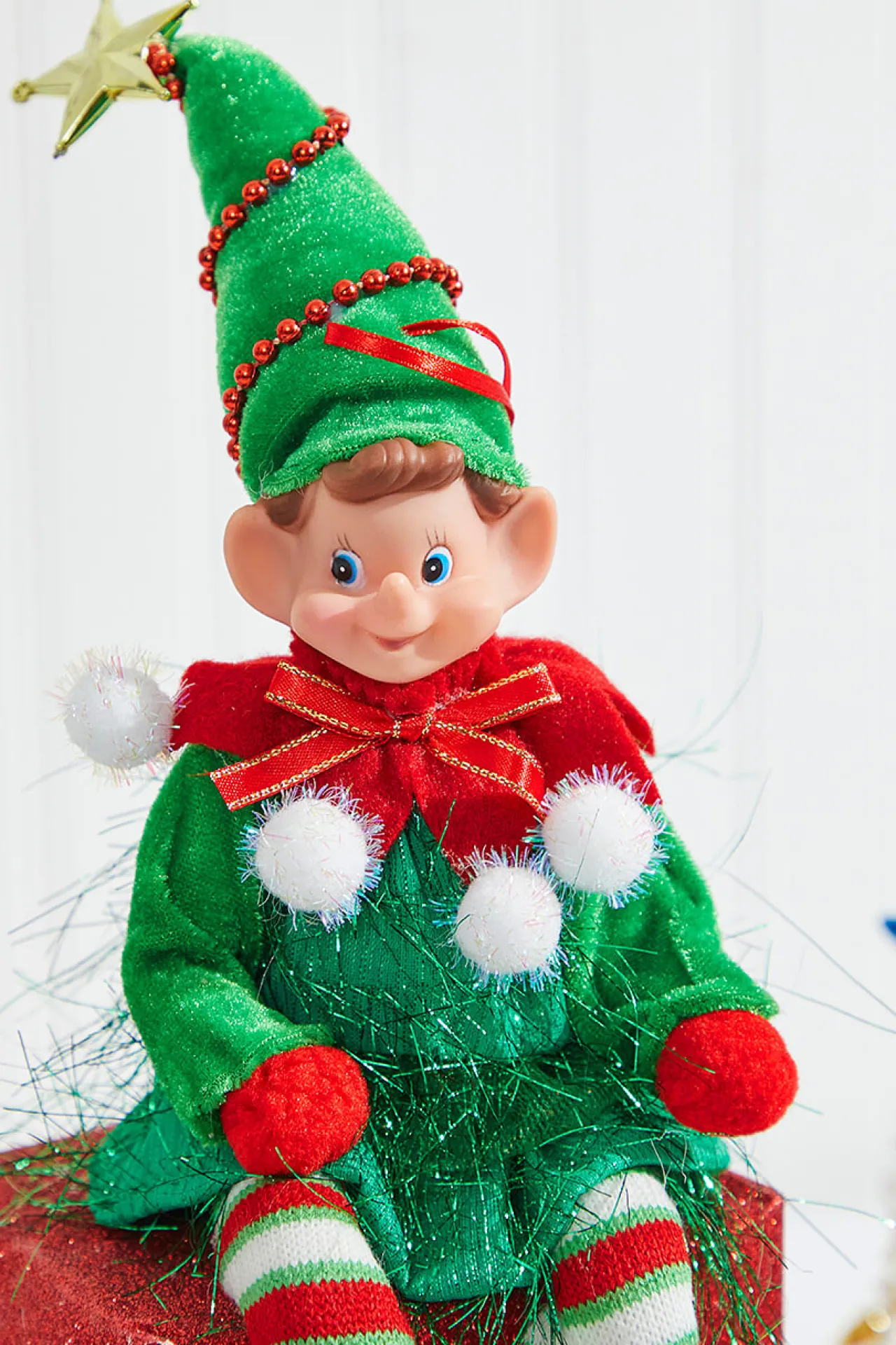 Best 11" Bendable Elf With PomPom Ornament Christmas Accents