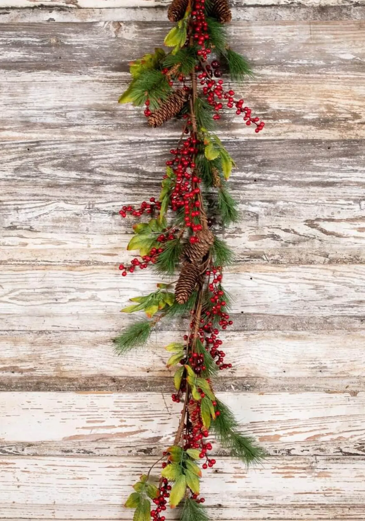 Discount 48” Berry Hard Needle Pine Leaf Garland Christmas Garlands