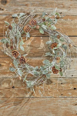 Cheap 20” Birch/Leaf/Pinecone Wreath Christmas Wreaths