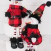 Clearance 15” Buffalo Check Plush Snowman Shelf Sitter With Dangle Legs Christmas Accents