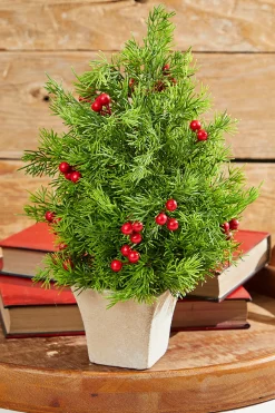 Hot 14" Cedar Berry Tree Christmas Accents