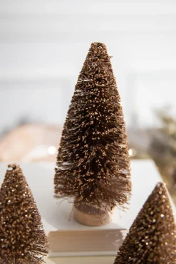 Best Sale 6” Champagne Bottle Brush Tree Christmas Accents