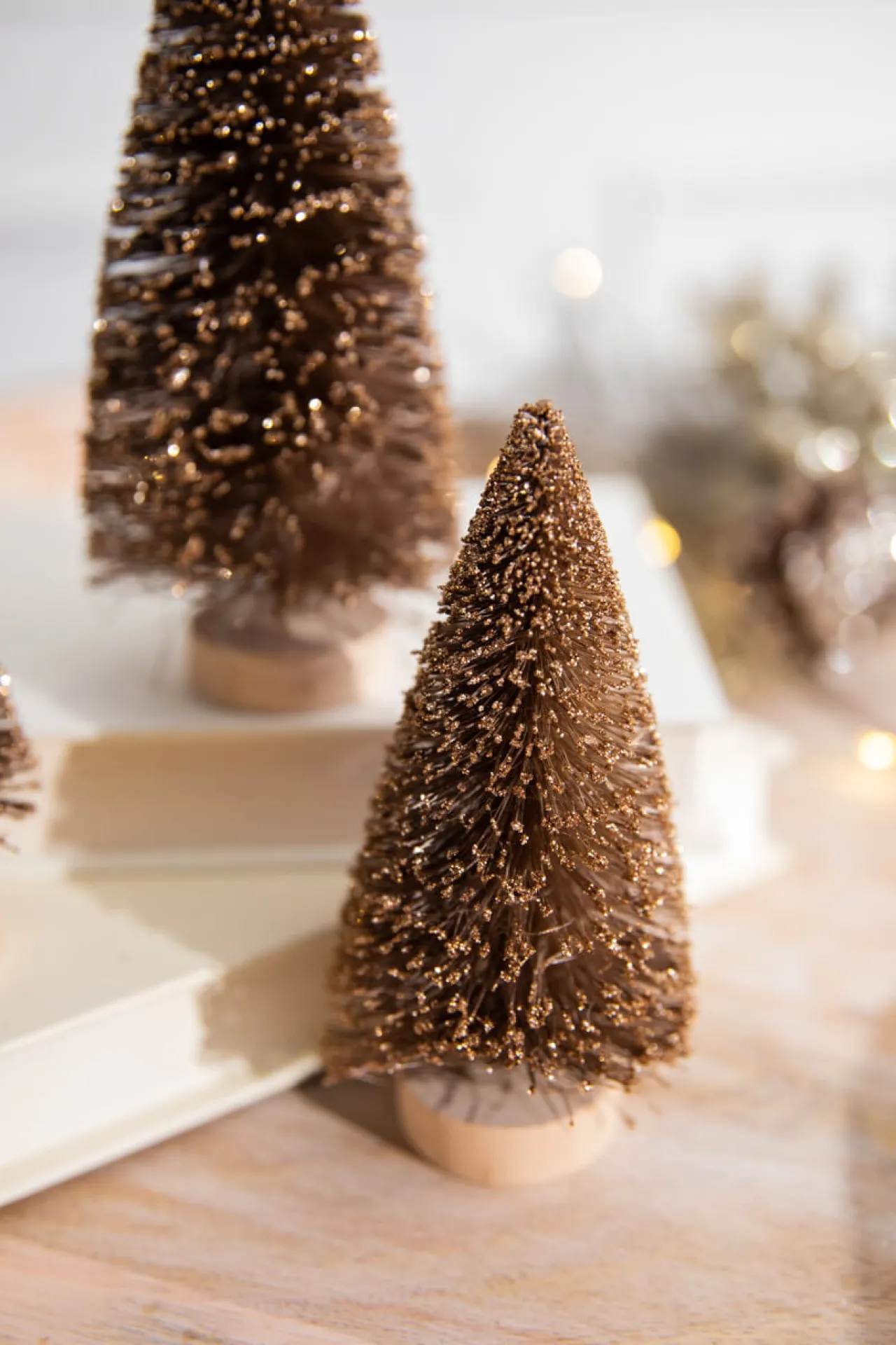 Outlet 5” Champagne Bottle Brush Tree Christmas Accents