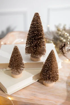 Outlet 5” Champagne Bottle Brush Tree Christmas Accents
