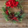 Cheap 30” Christmas Amaryllis/Pine Wreath Christmas Wreaths