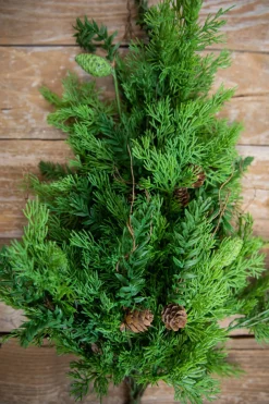Clearance 32” Christmas Cedar/Hemlock Swag Christmas Teardrops
