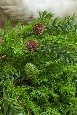 Clearance 32” Christmas Cedar/Hemlock Swag Christmas Teardrops