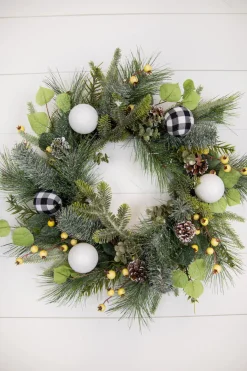 Store 20” Christmas Pine Wreath With Ornaments , Cones & Berries Christmas Wreaths