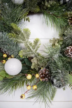Store 20” Christmas Pine Wreath With Ornaments , Cones & Berries Christmas Wreaths
