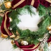 Best 30” Cordless Prelit Crimson & Gold Holiday Wreath Christmas Wreaths