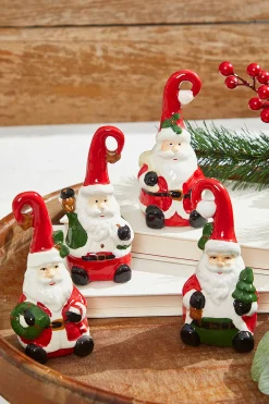 Clearance 4" Dolomite Santa Bells Christmas Accents