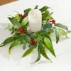 Cheap 6.5" Eucalyptus & Berry Ring Christmas Accents