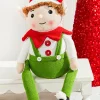 Best Sale 20" Fabric Alpine Sitting Santa Elf Christmas Accents