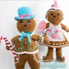 Hot 20” Fabric Pastel Gingerbread Man/Lady Christmas Accents