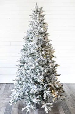 Best Sale 7.5' Flocked Aleutian Artificial Christmas Tree With 550 Color-Changing Lights Christmas Trees|Christmas Trees