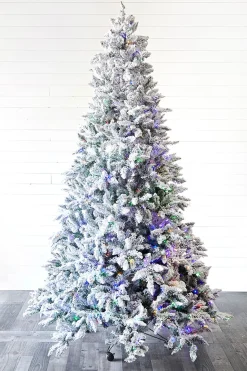 Best Sale 9' Flocked Aleutian Artificial Christmas Tree With 950 Color-Changing Lights Christmas Trees|Christmas Trees