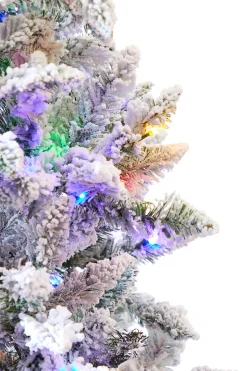 Best Sale 9' Flocked Aleutian Artificial Christmas Tree With 950 Color-Changing Lights Christmas Trees|Christmas Trees