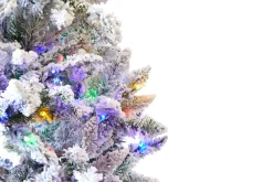 Best Sale 9' Flocked Aleutian Artificial Christmas Tree With 950 Color-Changing Lights Christmas Trees|Christmas Trees