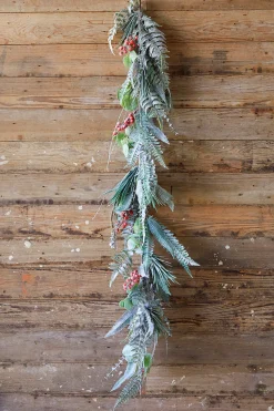 Discount 65” Flocked Fern Garland Christmas Garlands