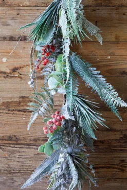 Discount 65” Flocked Fern Garland Christmas Garlands