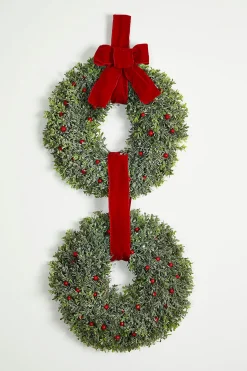 Flash Sale 31” Frost Berry Boxwood Double Wreath Christmas Wreaths|Natural Greenery
