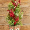 Fashion 26" Frost Weatherproof Berry Mini Spruce Tree In Pot Christmas Accents