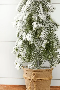 Online 18” Frosted Downswept Pine In Burlap Pot Christmas Accents