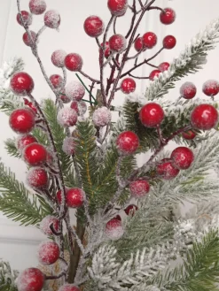 Cheap 19” Frosted Tree With Berries Christmas Accents