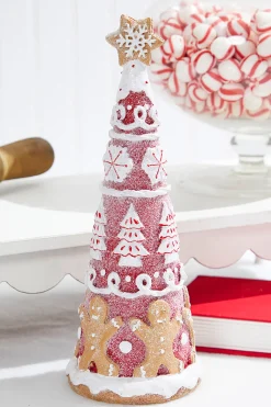 Hot 12" Gingerbread Resin Tree Christmas Accents
