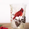 Sale 8” Glass Cardinal Pine Cone Vase Christmas Accents