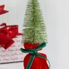 New 10” Glitter Tree In Felt Gift Sack Christmas Accents