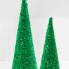 Fashion 18"-24" Green Sequin Cone Tree - Set Of 2 Christmas Accents