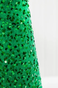 Fashion 18"-24" Green Sequin Cone Tree - Set Of 2 Christmas Accents