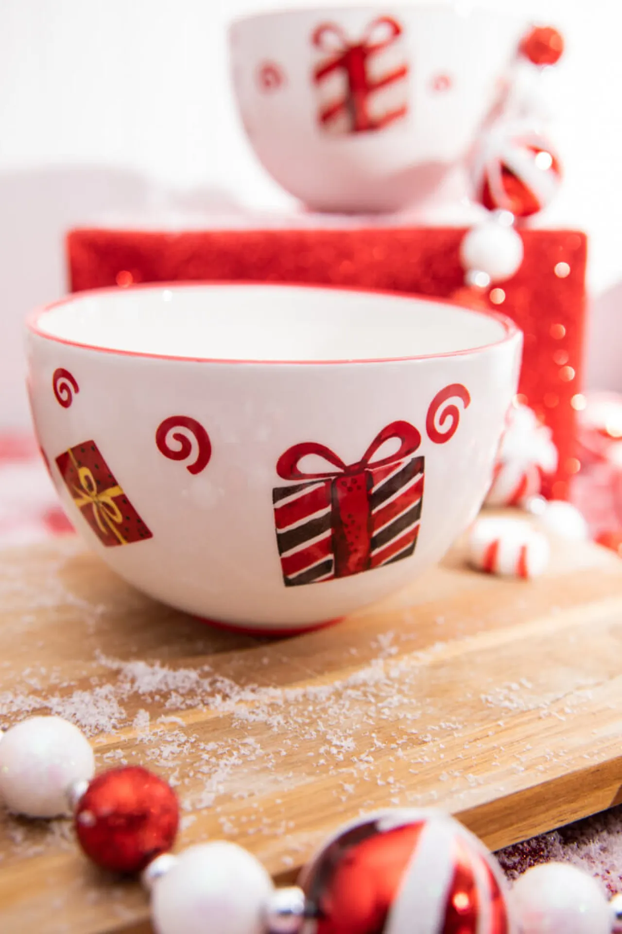 New 3.5” Happy Santa Holiday Ceramic Bowls - Set Of 4 Christmas Accents
