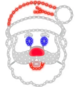Fashion 16" Hi-Vibrant "Singing Santa" - Twinkling Red/Blue/Pure White 203 Lights Outdoor Lighting