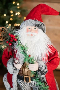 Flash Sale 24” Holiday Santa With Houndstooth Pants Figurine Christmas Accents