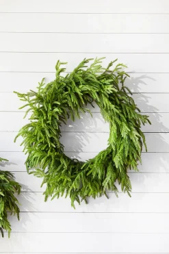 Clearance 30" Just Cut Real Touch Norfolk Pine Wreath Christmas Wreaths|Natural Greenery