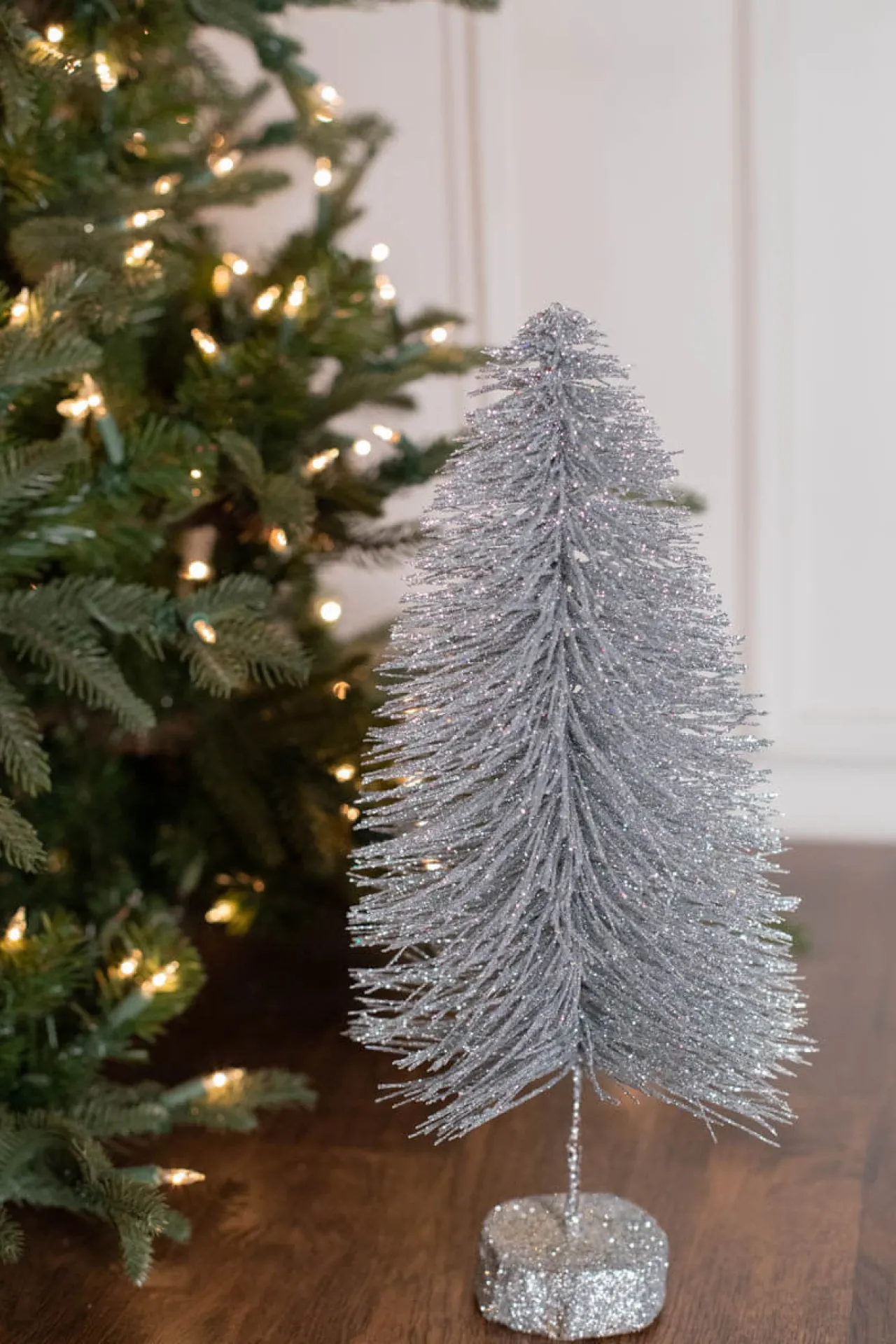Outlet 15" Large Metallic Bottle Brush Tree Christmas Accents