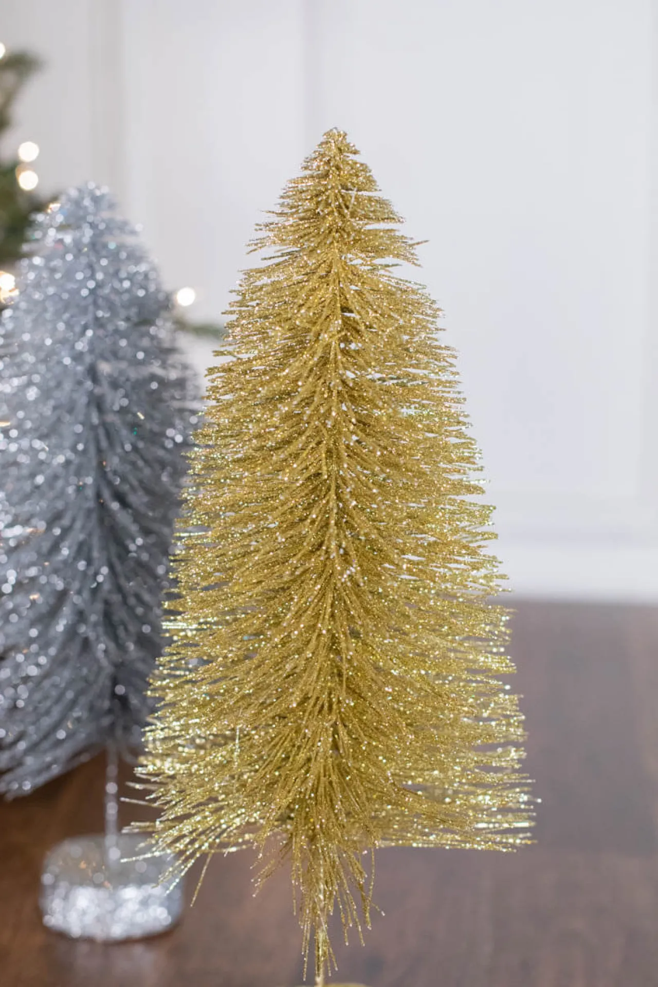 Outlet 15" Large Metallic Bottle Brush Tree Christmas Accents