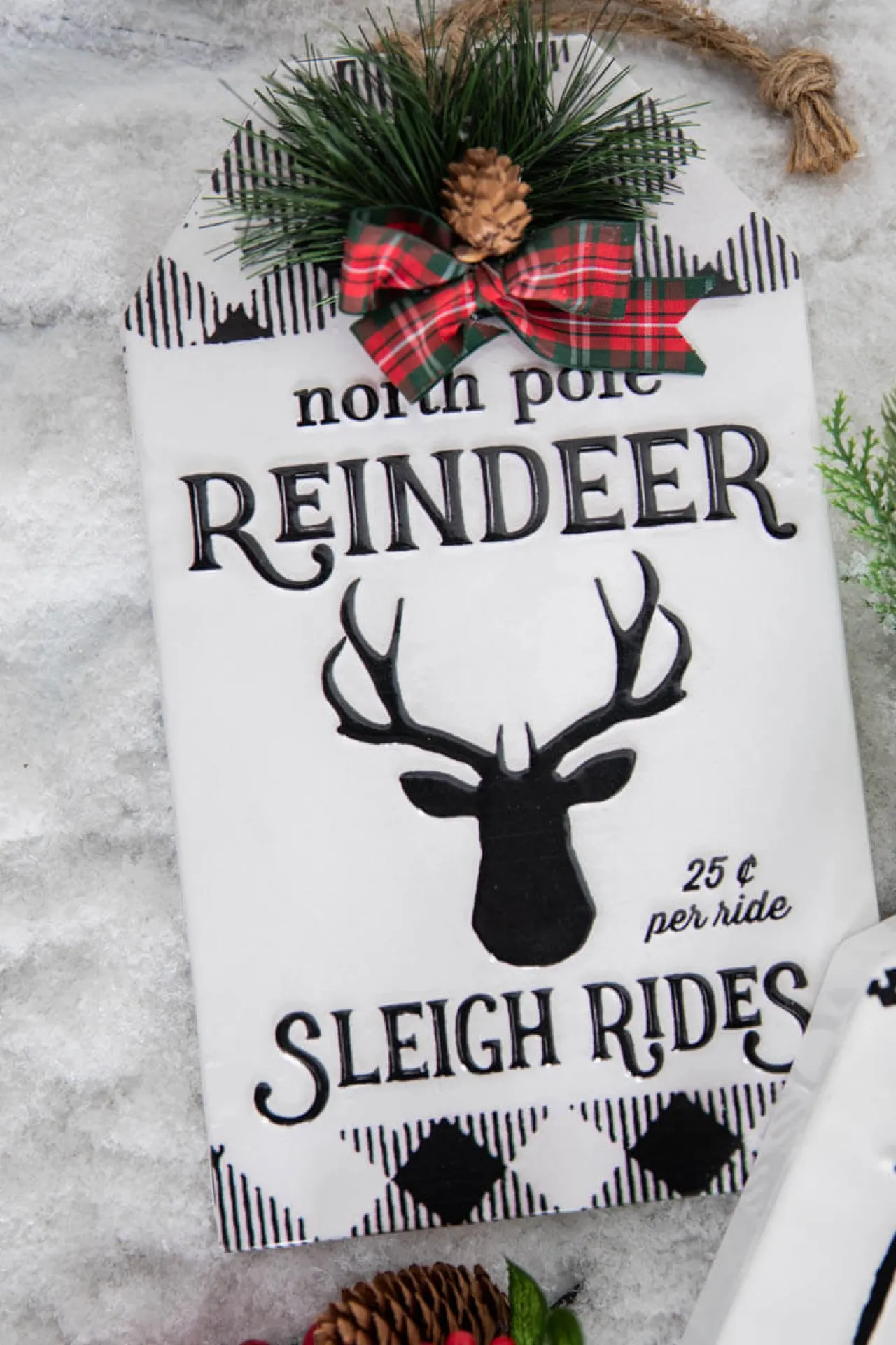 Discount 12” Metal Embossed Holiday Wall Sign With Floral Accent Christmas Accents