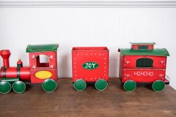 Cheap 53” Metal Holiday Santa Express Train - Set Of 3 Christmas Accents