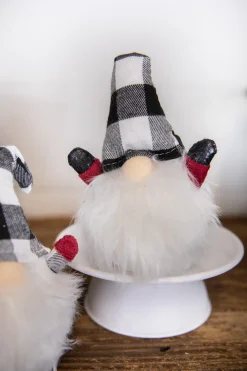 Store 7” Mini Buffalo Check Gnome Christmas Accents