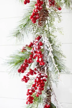 Clearance 5' Mix Pine Snow Berry Garland Christmas Garlands