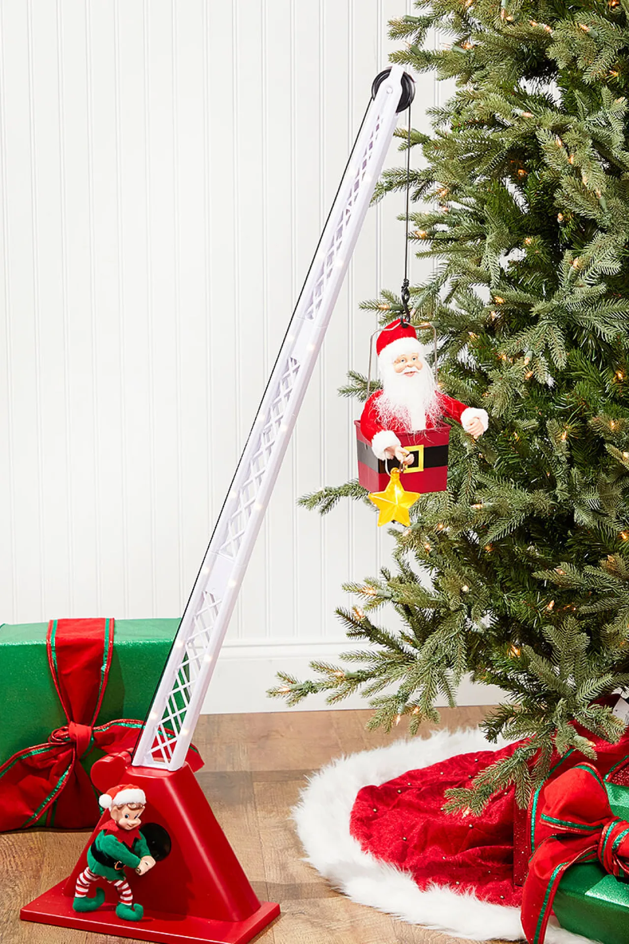 New 43" Mr. Christmas Animated Santa's Crane Christmas Accents